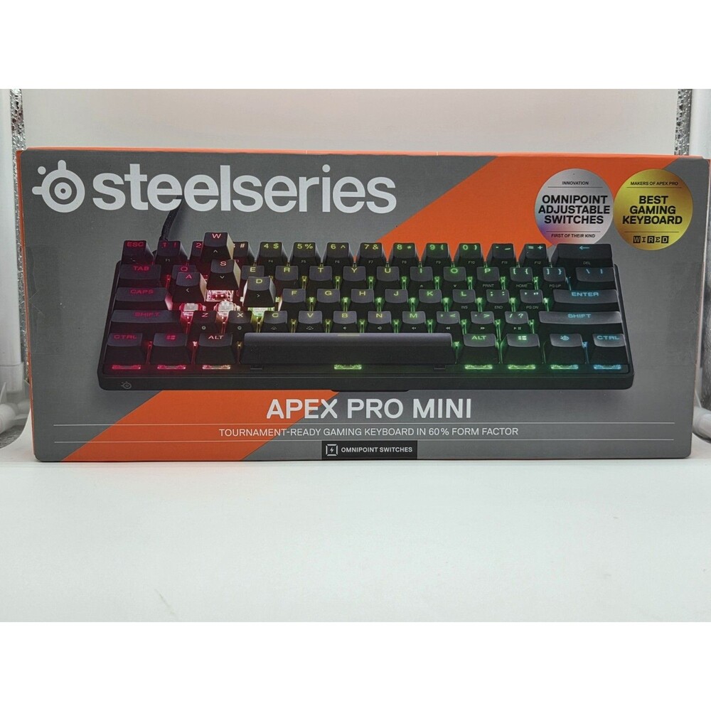 Steelseries Apex Pro Mini Black Wired HyperMagnetic Gaming Keyboard - New